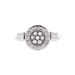 Bvlgari Bvlgari Bvlgari Flip Ring 18K White Gold with Diamonds and Onyx